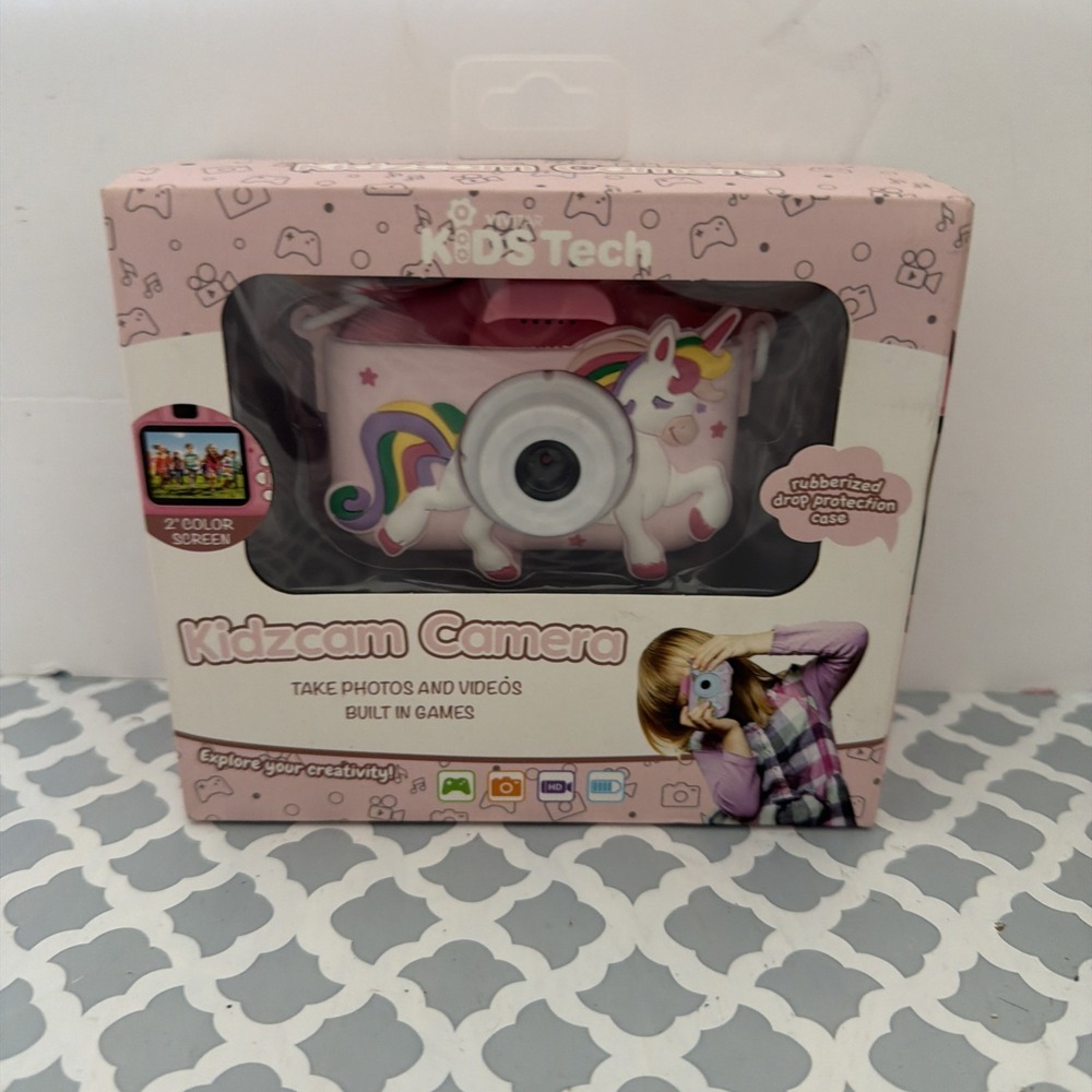 Vivitar Kidzcam Camera Kids OS Pink NEW Unicorn 8MP Digital Video Games